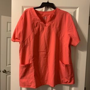 Coral Scrub Top Size 3X